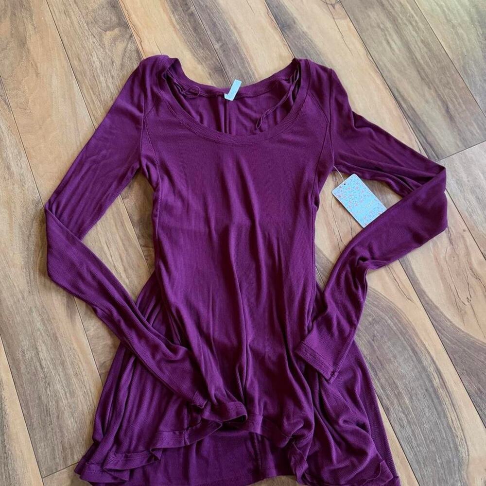 Free people burgundy long sleeve NWT